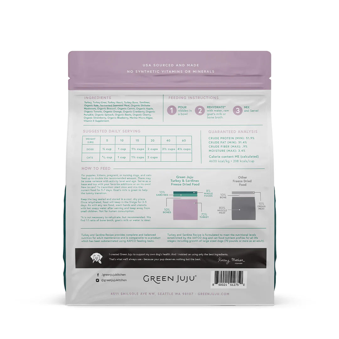 Green Juju Freeze-Dried Extras Raw Recipes for Dogs & Cats