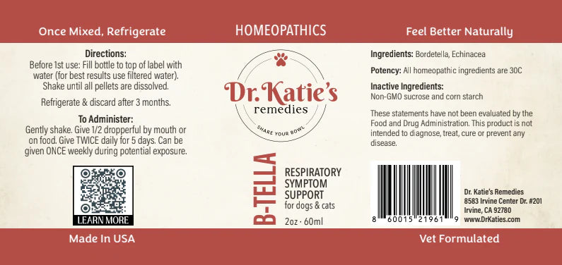 B‑Tella - Dr. Katie’s Remedies 2 oz Tincture for Dogs (Post‑Vaccine & Immune Balance Support)