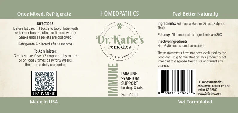 Immune - Dr. Katie’s Remedies 2 oz Tincture for Dogs & Cats (Daily Symptom Support)