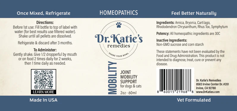 Mobility - Dr. Katie’s Remedies 2 oz Tincture for Dogs & Cats (Daily Joint Support)