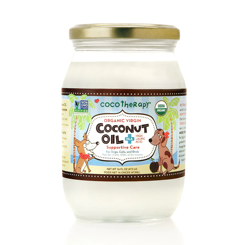 CocoTherapy Organic Virgin Coconut Oil for Dogs & Cats – 16 oz