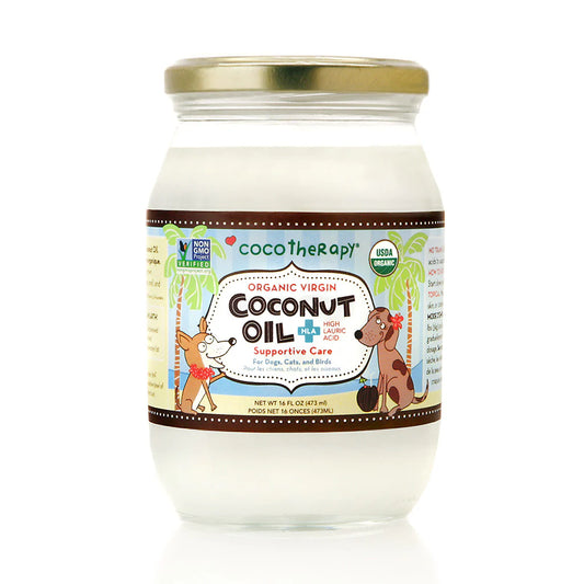 CocoTherapy Organic Virgin Coconut Oil for Dogs & Cats – 16 oz