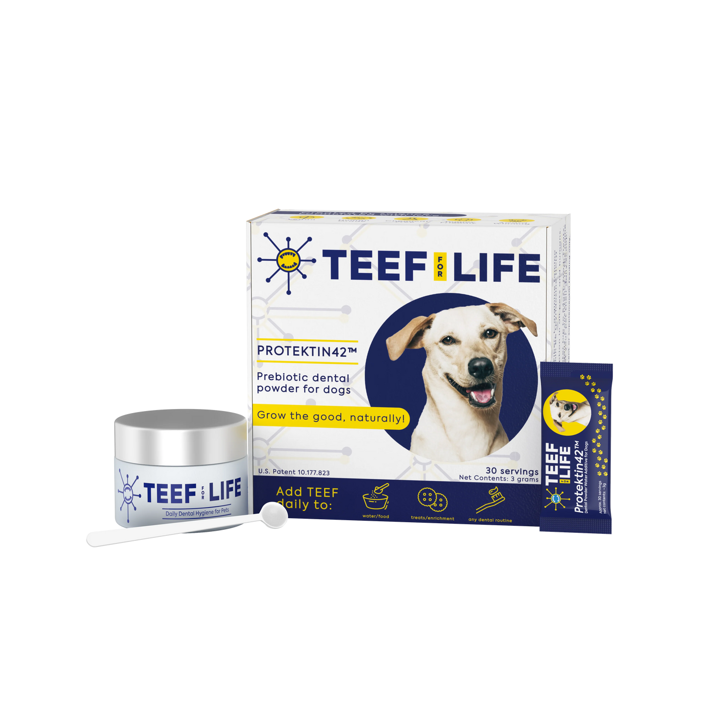 TEEF for Life – Protektin42 Prebiotic Dental Powder for Dogs (Starter Kit)
