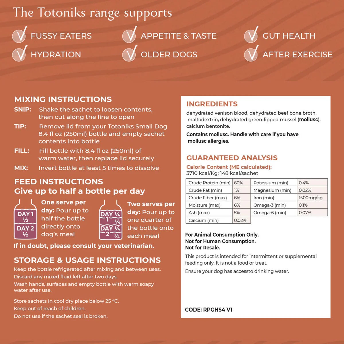 Totoniks Gut Health + Hydration — Small Dogs (Starter or Refill)